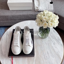 Alexander Mcqueen Fashion Silk Leather Printed Casual Shoes For Men And Women