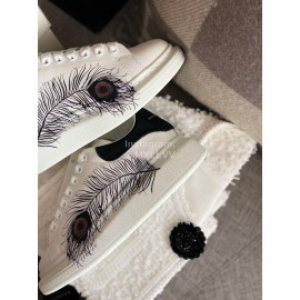 Alexander Mcqueen Fashion Silk Leather Printed Casual Shoes For Men And Women