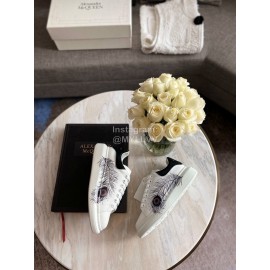 Alexander Mcqueen Fashion Silk Leather Printed Casual Shoes For Men And Women