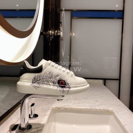 Alexander Mcqueen Fashion Silk Leather Printed Casual Shoes For Men And Women