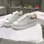 Alexander Mcqueen New Silk Leather Thick Soled Casual Shoes For Men And Women Pink