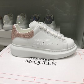 Alexander Mcqueen New Silk Leather Thick Soled Casual Shoes For Men And Women Pink