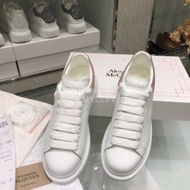 Alexander Mcqueen New Silk Leather Thick Soled Casual Shoes For Men And Women Pink