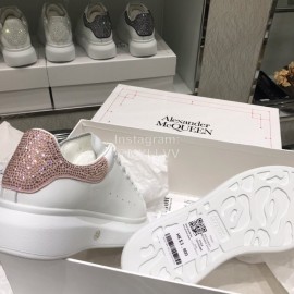 Alexander Mcqueen New Silk Leather Thick Soled Casual Shoes For Men And Women Pink