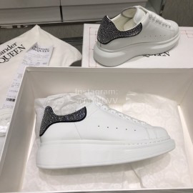 Alexander Mcqueen New Silk Leather Thick Soled Casual Shoes For Men And Women Black