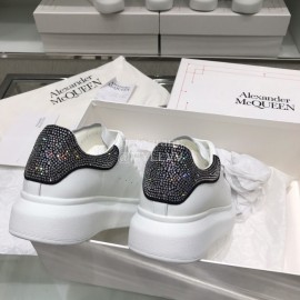 Alexander Mcqueen New Silk Leather Thick Soled Casual Shoes For Men And Women Black