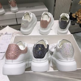 Alexander Mcqueen New Silk Leather Thick Soled Casual Shoes For Men And Women Black