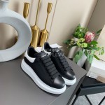 Alexander Mcqueen New Silk Leather Casual Thick Soled Shoes For Men And Women Black