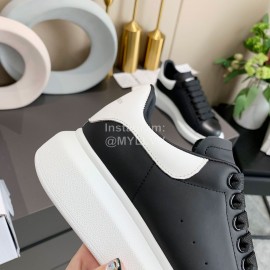 Alexander Mcqueen New Silk Leather Casual Thick Soled Shoes For Men And Women Black