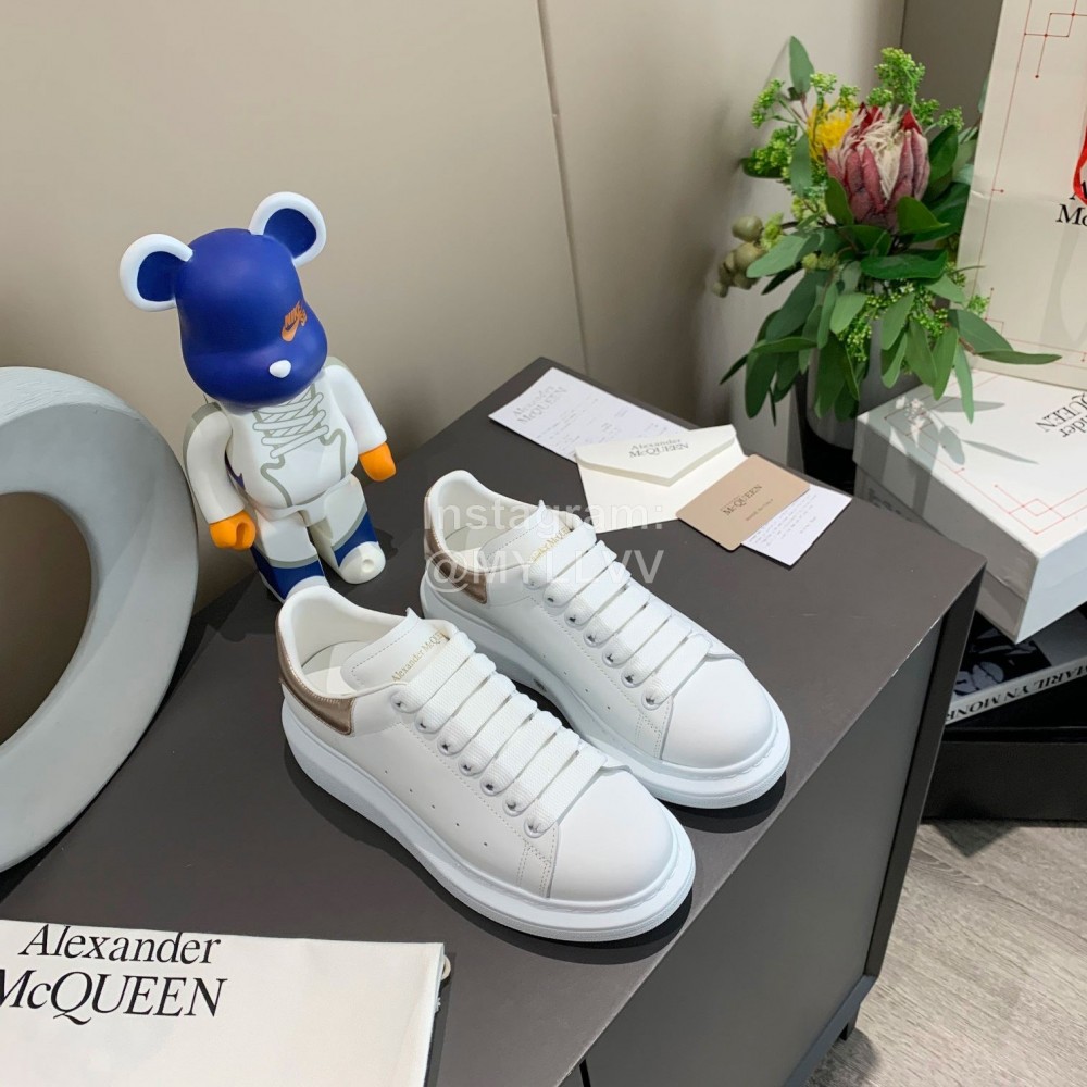 Alexander Mcqueen New Silk Leather Casual Thick Soled Shoes For Men And Women 