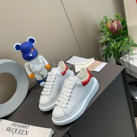 Alexander Mcqueen New Silk Leather Casual Thick Soled Shoes For Men And Women Red