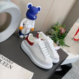 Alexander Mcqueen New Silk Leather Casual Thick Soled Shoes For Men And Women Red