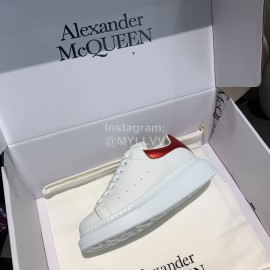 Alexander Mcqueen New Silk Leather Casual Thick Soled Shoes For Men And Women Red