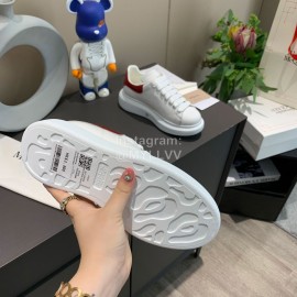 Alexander Mcqueen New Silk Leather Casual Thick Soled Shoes For Men And Women Red