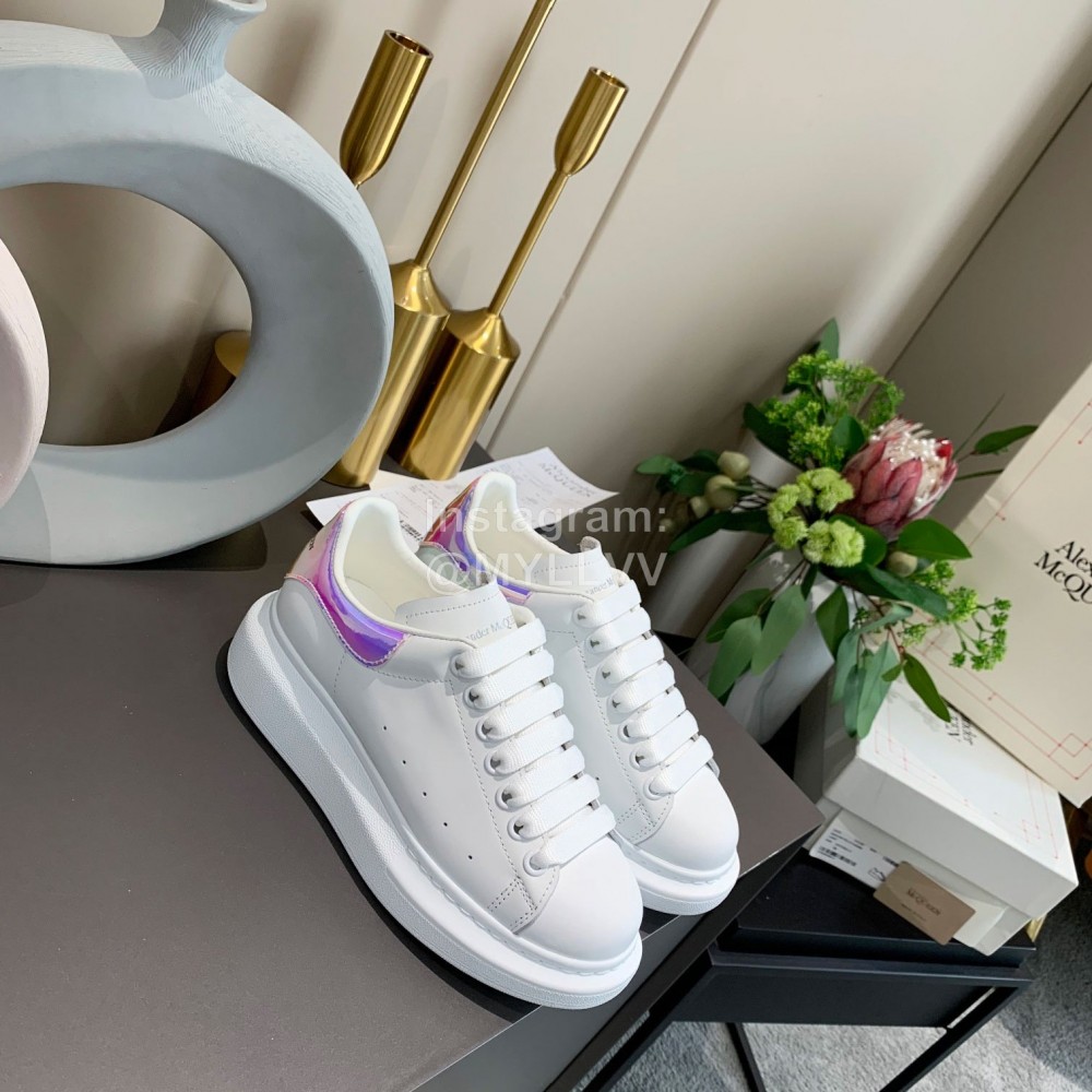 Alexander Mcqueen Silk Leather New Casual Thick Soled Shoes For Men And Women 