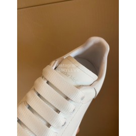 Alexandermcqueen Cowhide Lace Up Sneakers For Men And Women White