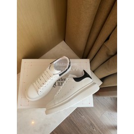 Alexandermcqueen Cowhide Lace Up Sneakers For Men And Women Black