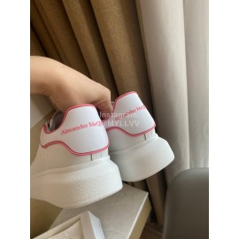 Alexandermcqueen Cowhide Lace Up Sneakers For Men And Women Pink