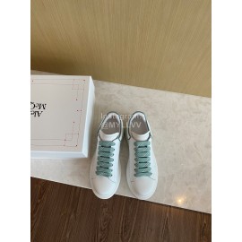 Alexandermcqueen Cowhide Lace Up Sneakers For Men And Women Green