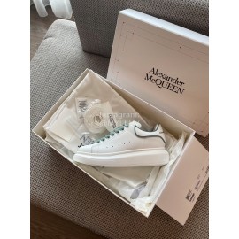 Alexandermcqueen Cowhide Lace Up Sneakers For Men And Women Green