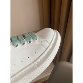 Alexandermcqueen Cowhide Lace Up Sneakers For Men And Women Green