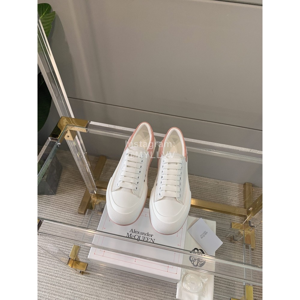 Alexandermcqueen Classic Canvas Shoes With Thick Soles For Men And Women Pink