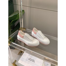 Alexandermcqueen Classic Canvas Shoes With Thick Soles For Men And Women Pink