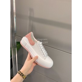 Alexandermcqueen Classic Canvas Shoes With Thick Soles For Men And Women Pink