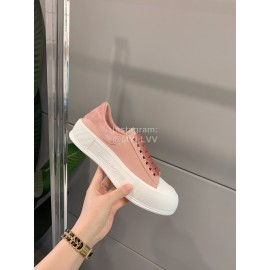 Alexandermcqueen Canvas Shoes With Thick Soles For Men And Women Pink