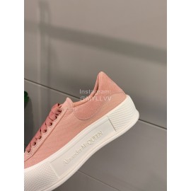 Alexandermcqueen Canvas Shoes With Thick Soles For Men And Women Pink