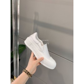 Alexandermcqueen Cowhide Thick Soles Loafers For Men And Women White