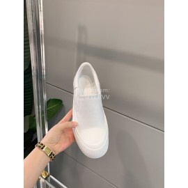 Alexandermcqueen Cowhide Thick Soles Loafers For Men And Women White