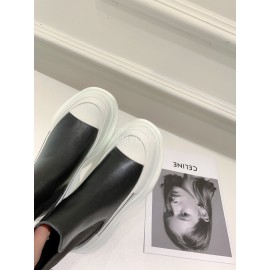 Alexandermcqueen Leather Thick Soles Chelsea Boots For Men And Women White