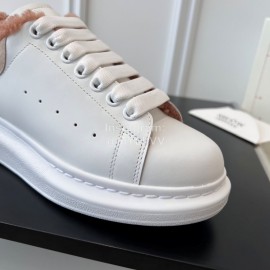 Alexandermcqueen Leather Wool Lace Up Sneakers For Men And Women Brown