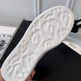 Alexandermcqueen Leather Wool Lace Up Sneakers For Men And Women Black