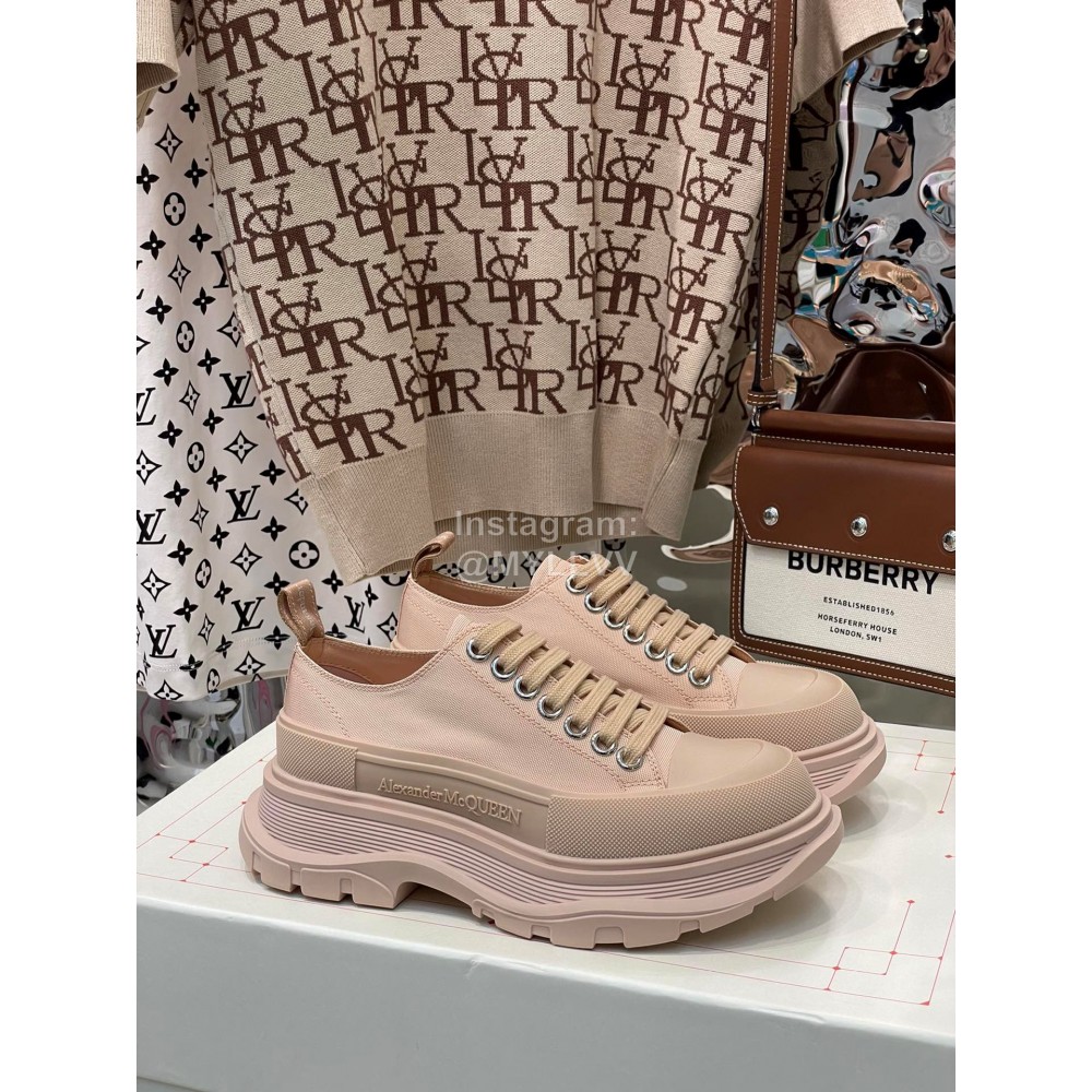 Alexandermcqueen Thick Soles Canvas Shoes For Men And Women Apricot