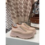 Alexandermcqueen Thick Soles Canvas Shoes For Men And Women Apricot