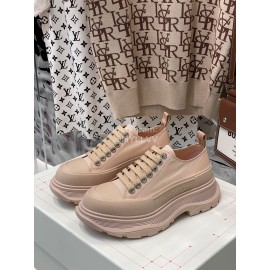 Alexandermcqueen Thick Soles Canvas Shoes For Men And Women Apricot