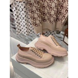 Alexandermcqueen Thick Soles Canvas Shoes For Men And Women Apricot
