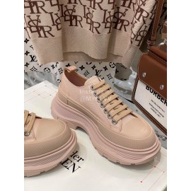 Alexandermcqueen Thick Soles Canvas Shoes For Men And Women Apricot