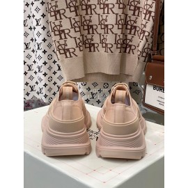 Alexandermcqueen Thick Soles Canvas Shoes For Men And Women Apricot