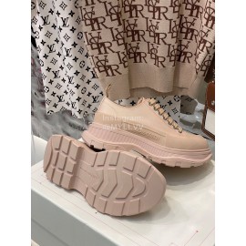 Alexandermcqueen Thick Soles Canvas Shoes For Men And Women Apricot