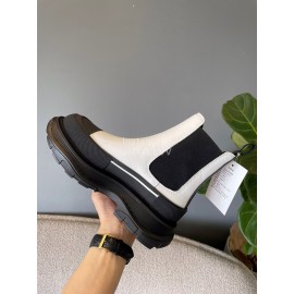 Alexandermcqueen Cowhide Thick Soles Chelsea Boots For Men And Women Black