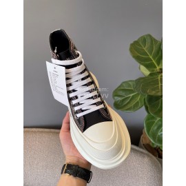 Alexandermcqueen Thick Soles High Top Canvas Shoes For Men And Women Black