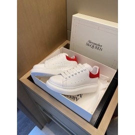 Alexandermcqueen Fashion Leather Lace Up Casual Sneakers Red