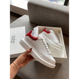 Alexandermcqueen Fashion Leather Lace Up Casual Sneakers Red