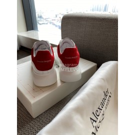 Alexandermcqueen Fashion Leather Lace Up Casual Sneakers Red