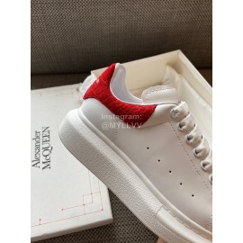 Alexandermcqueen Fashion Leather Lace Up Casual Sneakers Red