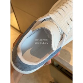 Alexandermcqueen Fashion Leather Lace Up Casual Sneakers Blue