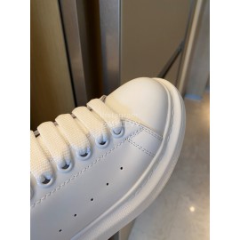 Alexandermcqueen Fashion Leather Lace Up Casual Sneakers Blue